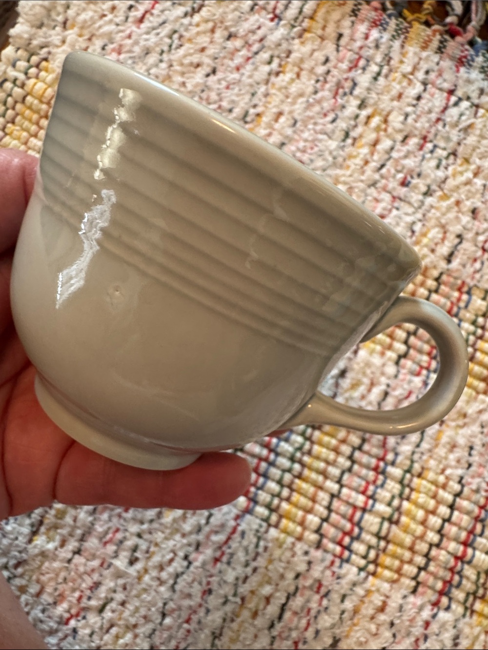 VTG Harlequin Gray Teacup By Homer Laughlin Fiesta